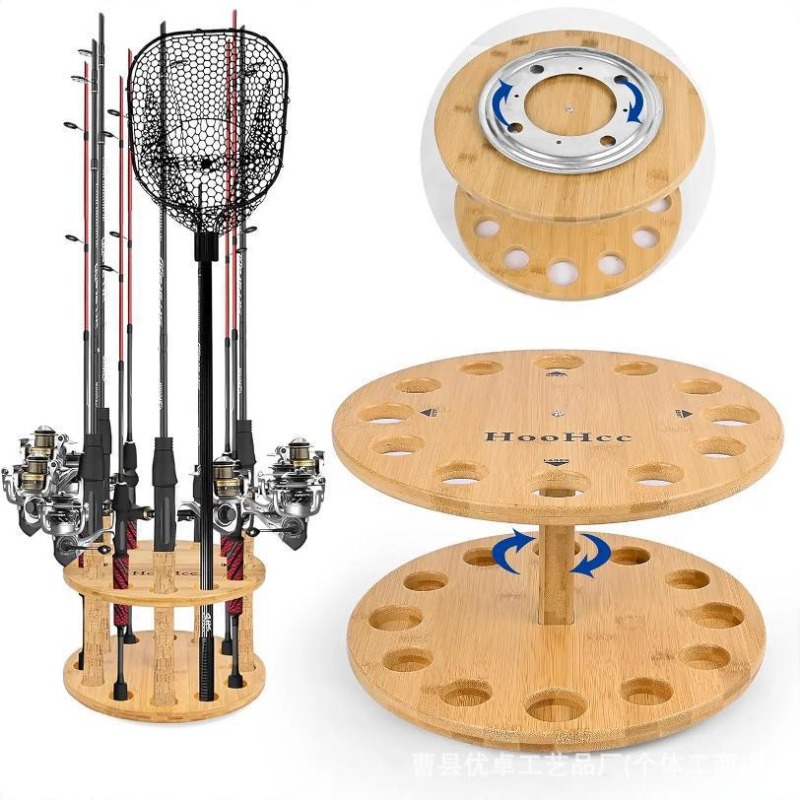 Fishing Equipment Rod - Okrągły, obrotowy stojak na wędki z